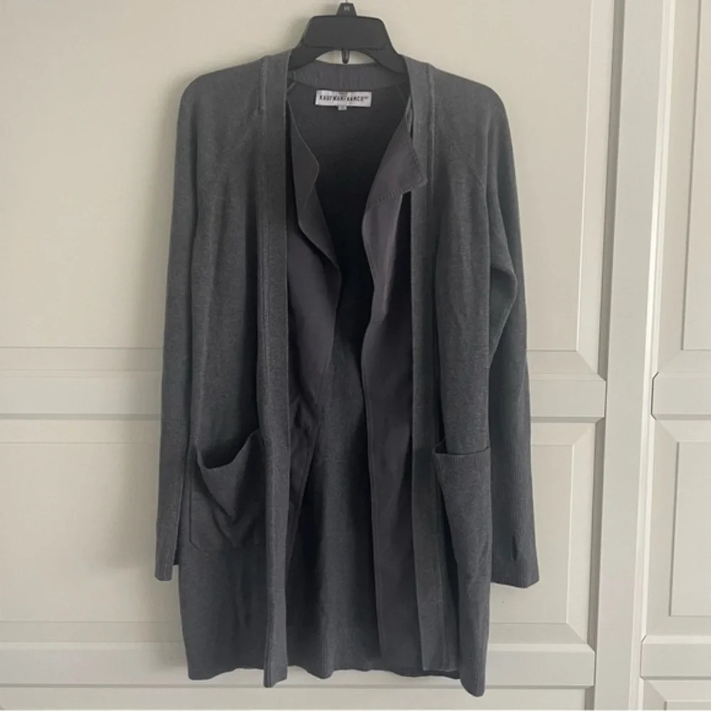 Kaufmanfranco gray pocket front cardigan sweater 30679